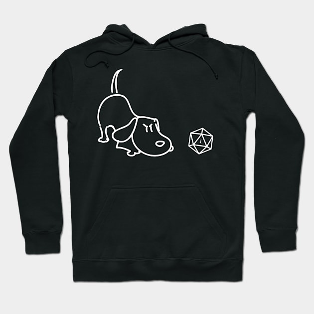 Polyhedral D20 Dice Critical Fail For Dog Lovers Hoodie by dungeonarmory